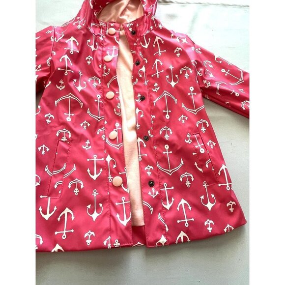 NWOT Pink Taffy Anchor Hooded Raincoat with Fleece Lining 3T - Picture 7 of 12